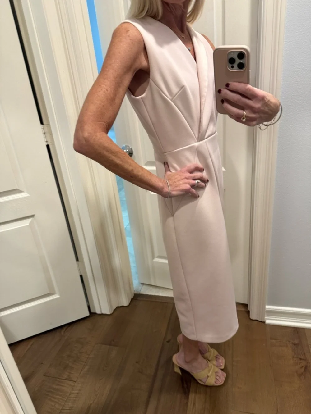Ted Baker Soft Blush Sleeveless Midi Dress - Picture 3 of 11